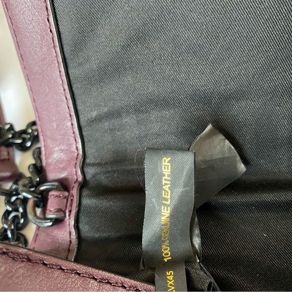 Rebecca Minkoff Womens Chevron Quilted Love Crossbody Purple Chain Strap Small - Picture 8 of 14